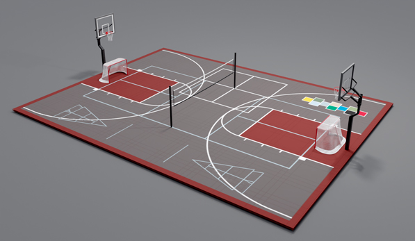 Basketball, net games,4-square, shuffleboard, versacourt
