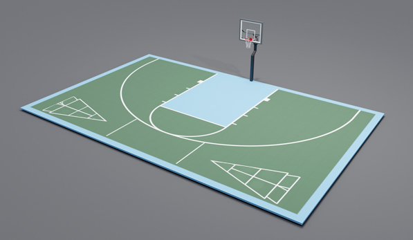 Basketball, shuffleboard court, versacourt